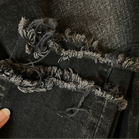 Moussy Vintage Black Mid-rise Stretch Fremont Crop Raw hem Jean Japan Denim 26 - Picture 10 of 12